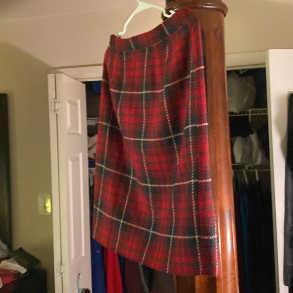 2 PCs skirt set plaid lined skirt and jacket nice - Picture 7 of 7